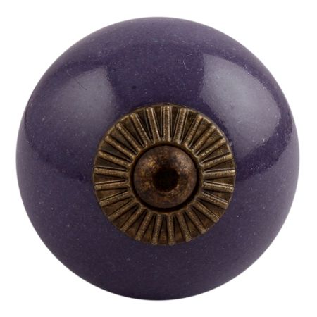 Purple Round Antique Fitting Ceramic Knob